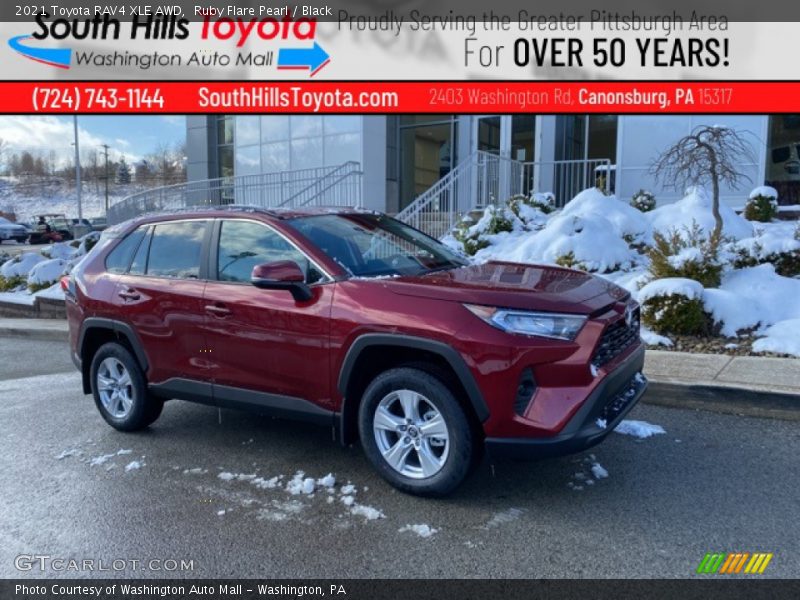 Ruby Flare Pearl / Black 2021 Toyota RAV4 XLE AWD