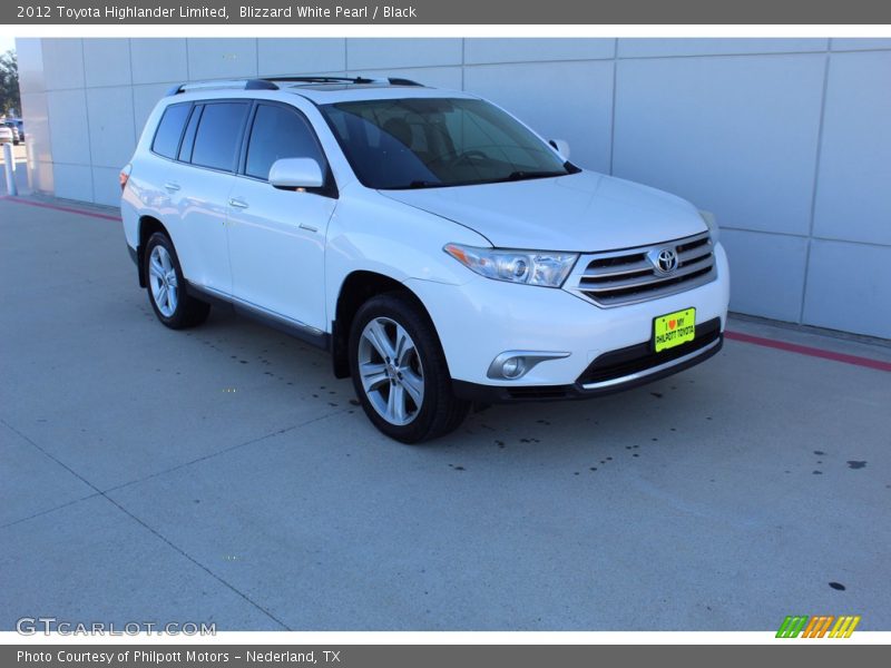 Blizzard White Pearl / Black 2012 Toyota Highlander Limited