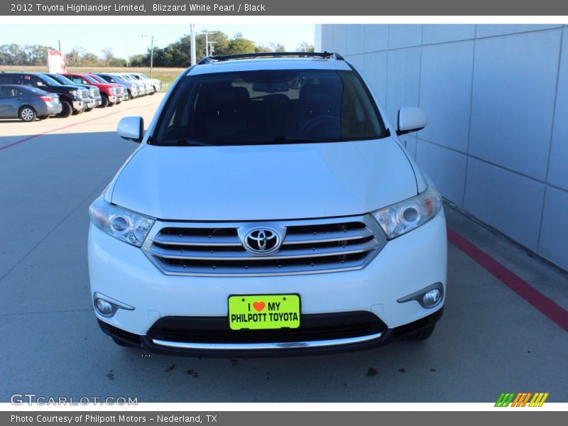 Blizzard White Pearl / Black 2012 Toyota Highlander Limited