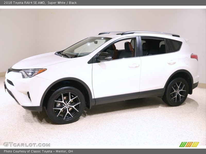 Super White / Black 2018 Toyota RAV4 SE AWD