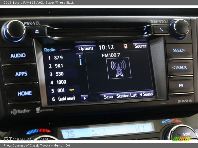 Super White / Black 2018 Toyota RAV4 SE AWD
