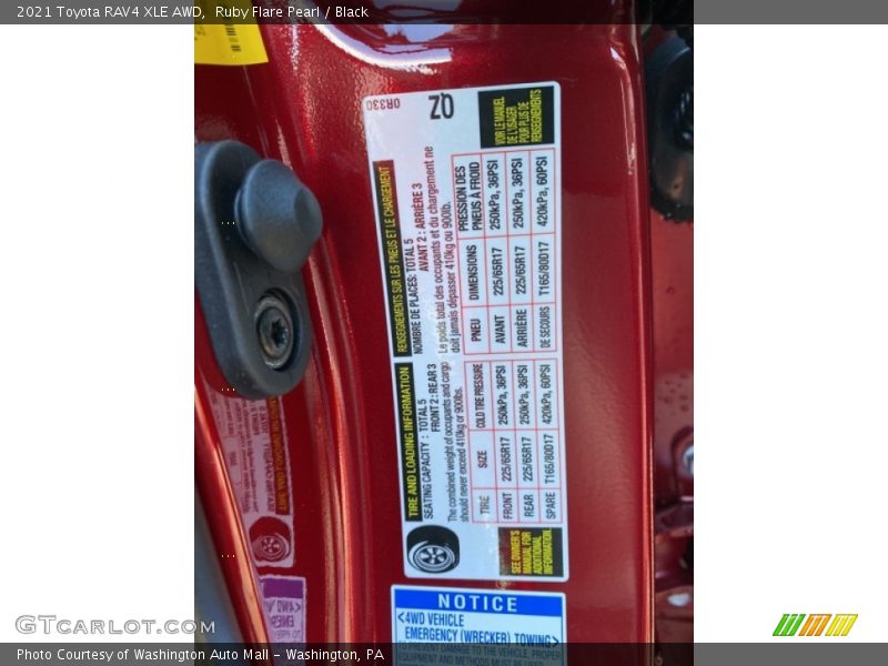 Ruby Flare Pearl / Black 2021 Toyota RAV4 XLE AWD