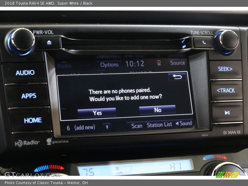 Super White / Black 2018 Toyota RAV4 SE AWD