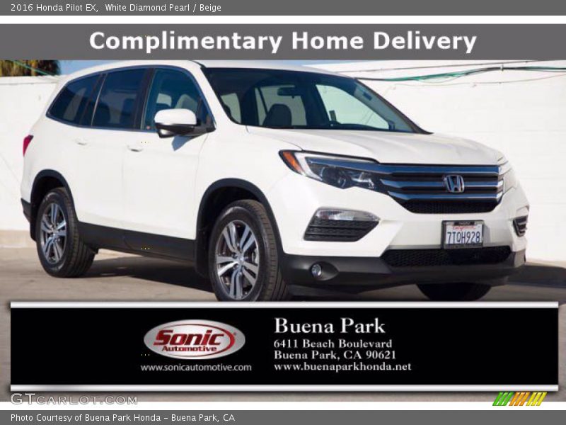 White Diamond Pearl / Beige 2016 Honda Pilot EX