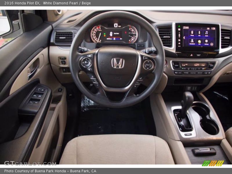 White Diamond Pearl / Beige 2016 Honda Pilot EX