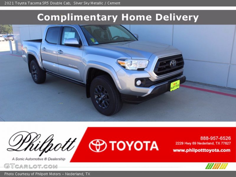 Silver Sky Metallic / Cement 2021 Toyota Tacoma SR5 Double Cab