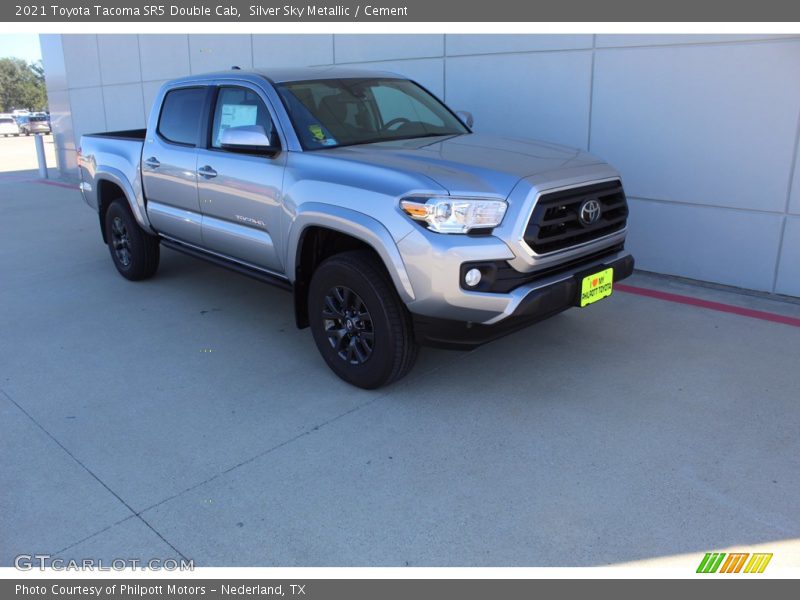 Silver Sky Metallic / Cement 2021 Toyota Tacoma SR5 Double Cab