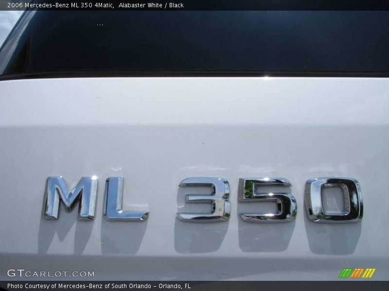 Alabaster White / Black 2006 Mercedes-Benz ML 350 4Matic