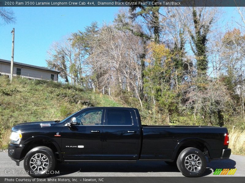 Diamond Black Crystal Pearl / Cattle Tan/Black 2020 Ram 3500 Laramie Longhorn Crew Cab 4x4