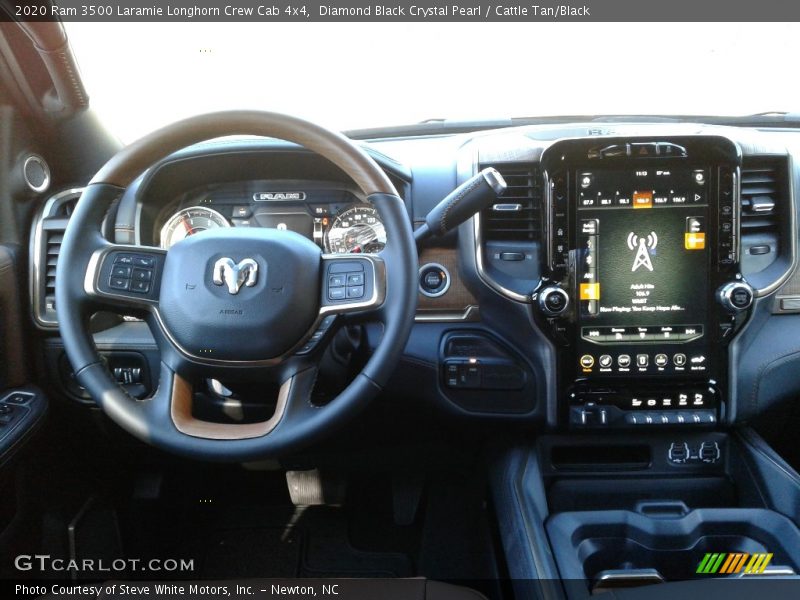 Diamond Black Crystal Pearl / Cattle Tan/Black 2020 Ram 3500 Laramie Longhorn Crew Cab 4x4