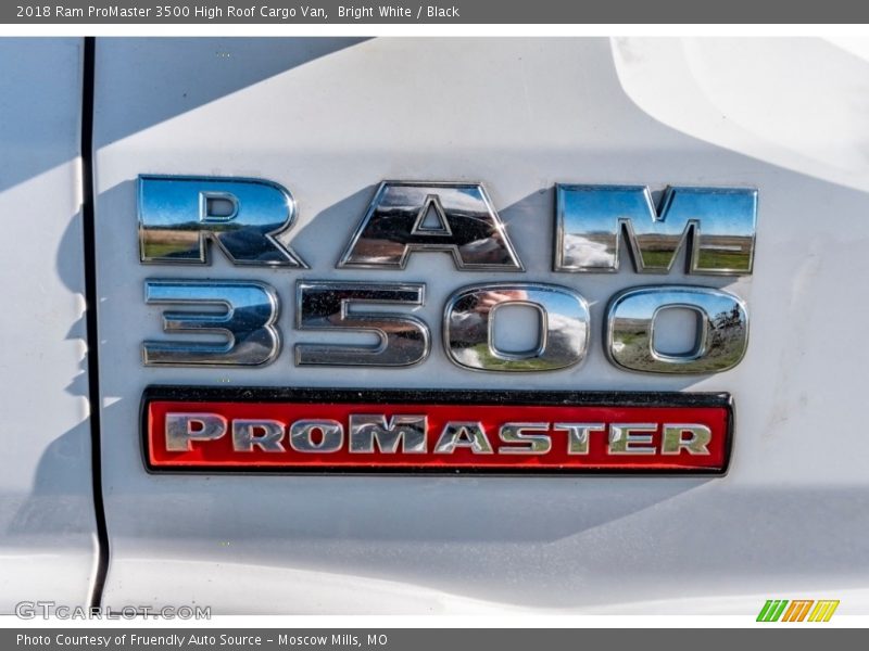 Bright White / Black 2018 Ram ProMaster 3500 High Roof Cargo Van