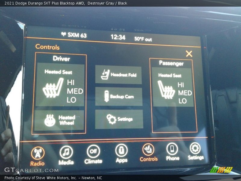 Controls of 2021 Durango SXT Plus Blacktop AWD