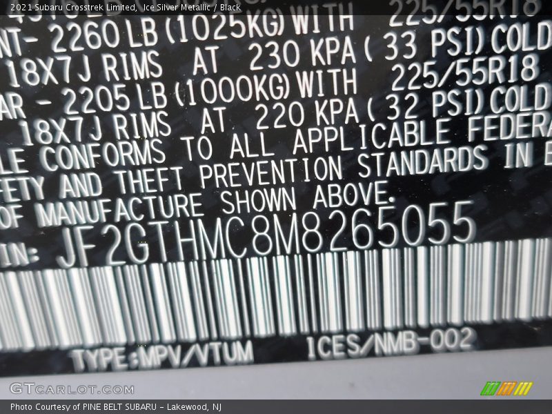 Ice Silver Metallic / Black 2021 Subaru Crosstrek Limited