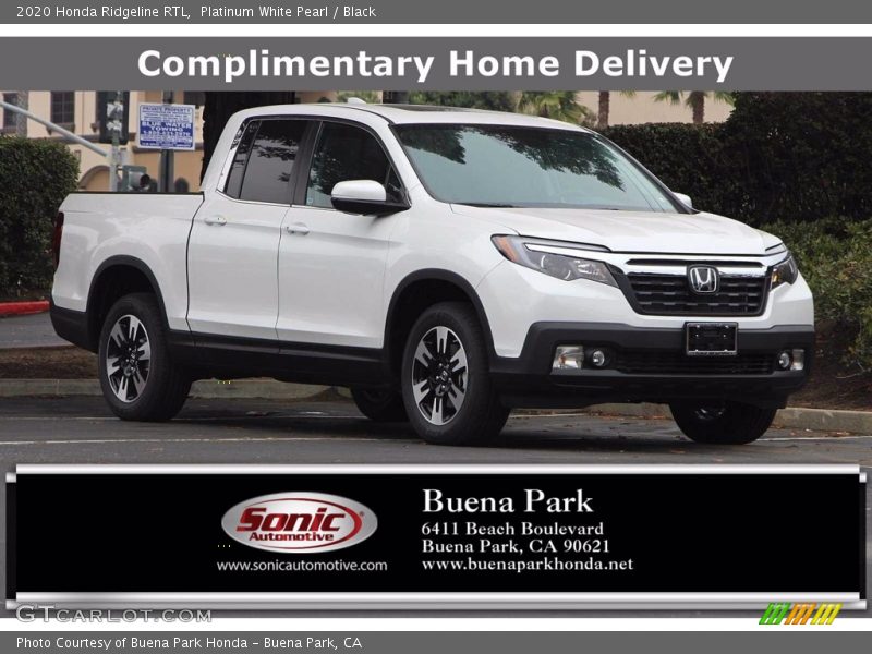 Platinum White Pearl / Black 2020 Honda Ridgeline RTL