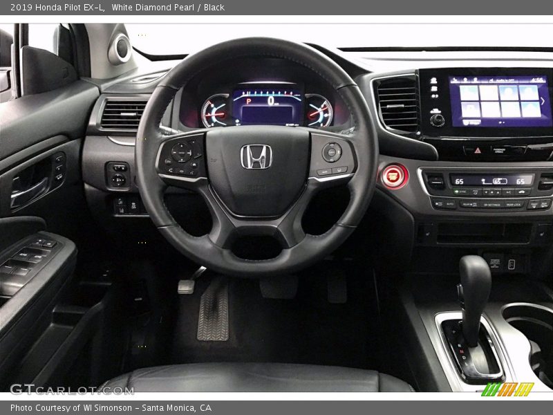 White Diamond Pearl / Black 2019 Honda Pilot EX-L