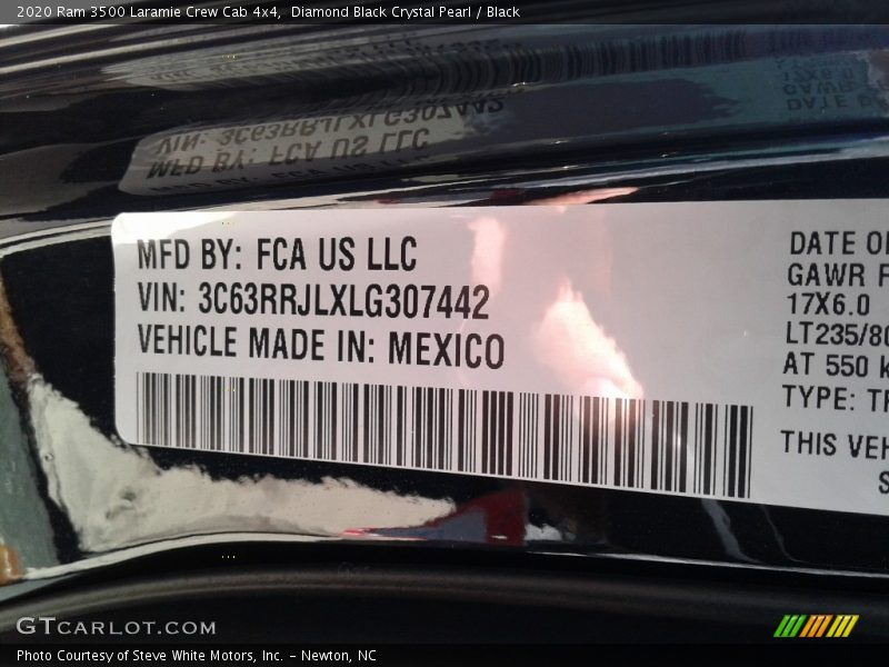 Diamond Black Crystal Pearl / Black 2020 Ram 3500 Laramie Crew Cab 4x4