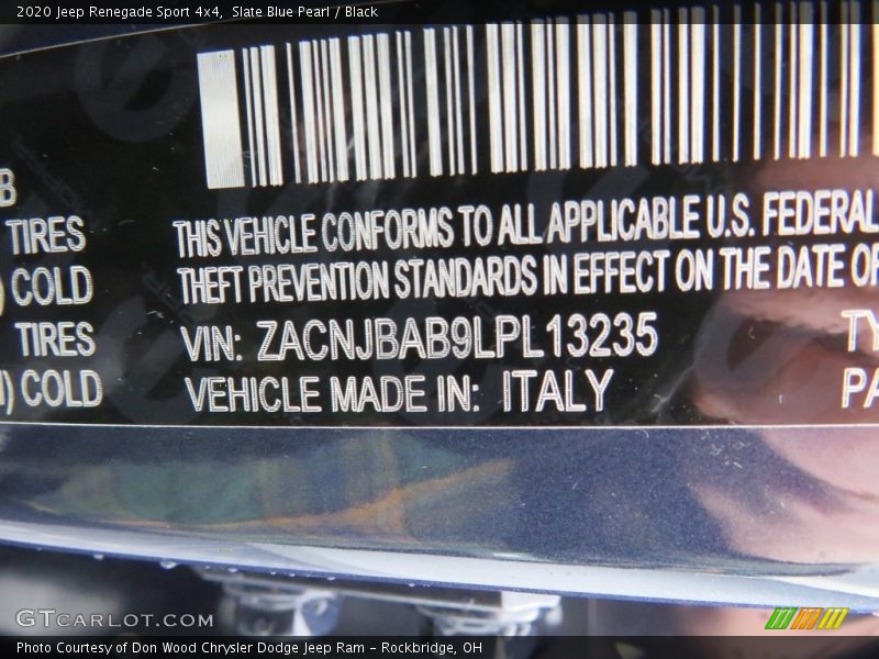 Slate Blue Pearl / Black 2020 Jeep Renegade Sport 4x4