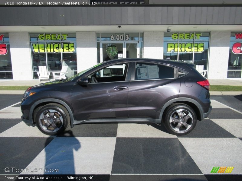 Modern Steel Metallic / Black 2018 Honda HR-V EX