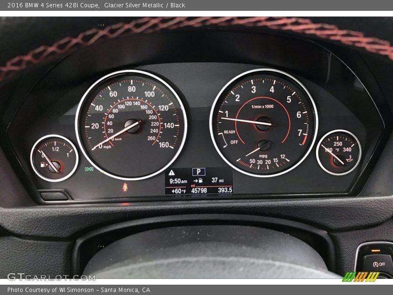 Glacier Silver Metallic / Black 2016 BMW 4 Series 428i Coupe