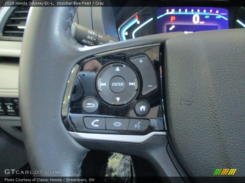 Obsidian Blue Pearl / Gray 2018 Honda Odyssey EX-L