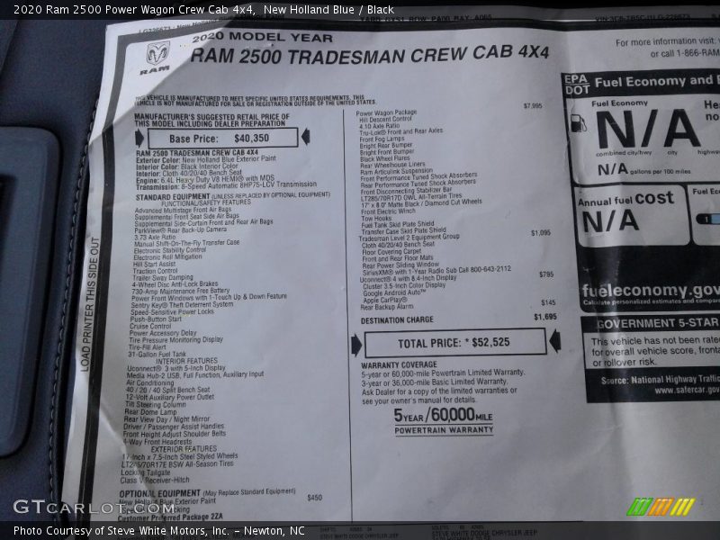 New Holland Blue / Black 2020 Ram 2500 Power Wagon Crew Cab 4x4