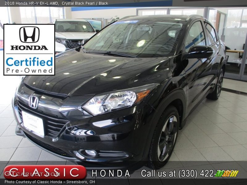 Crystal Black Pearl / Black 2018 Honda HR-V EX-L AWD