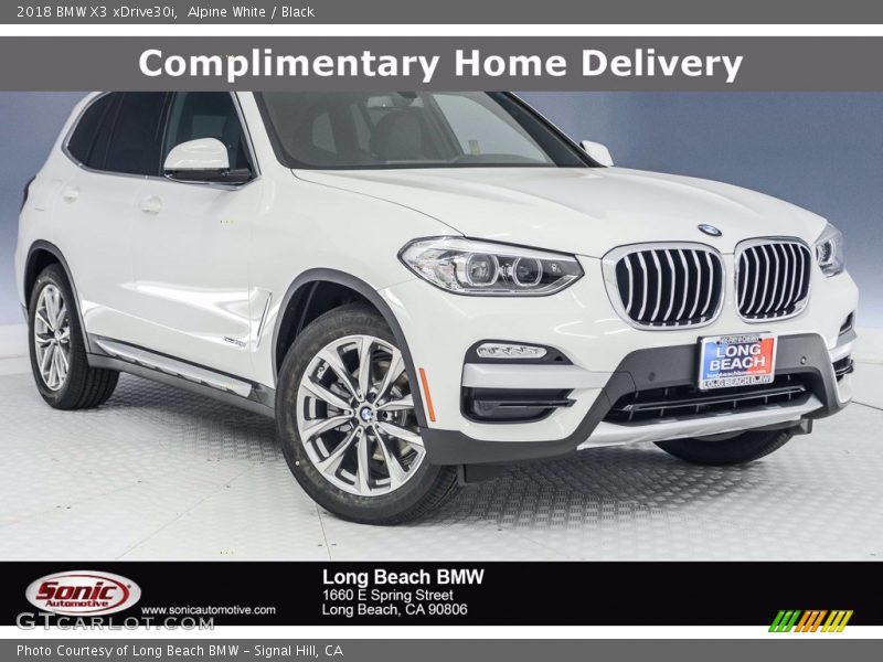 Alpine White / Black 2018 BMW X3 xDrive30i