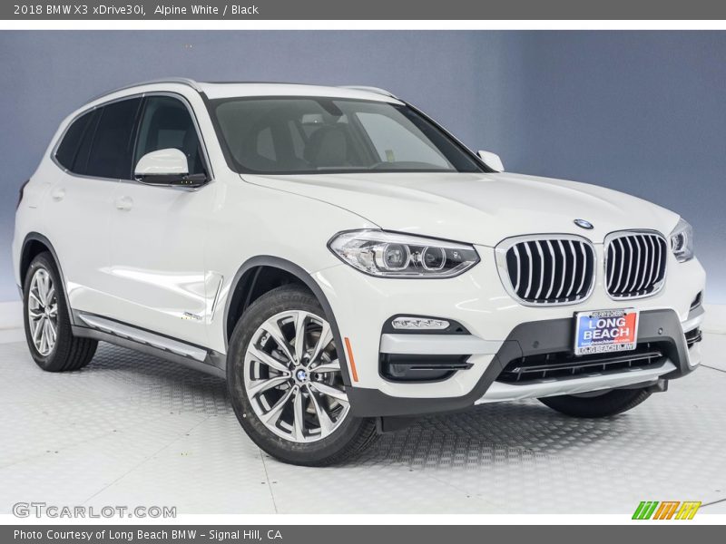 Alpine White / Black 2018 BMW X3 xDrive30i