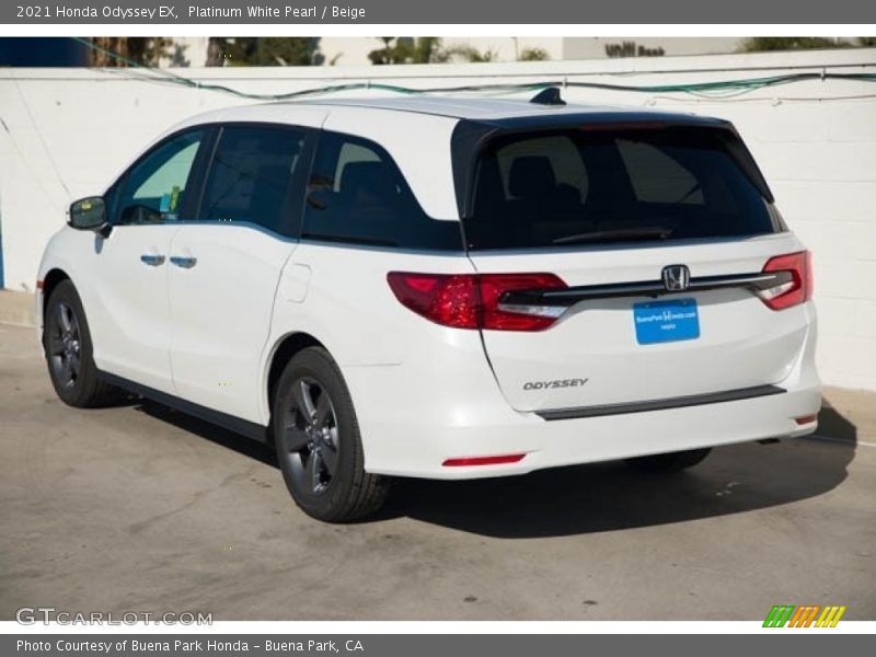 Platinum White Pearl / Beige 2021 Honda Odyssey EX