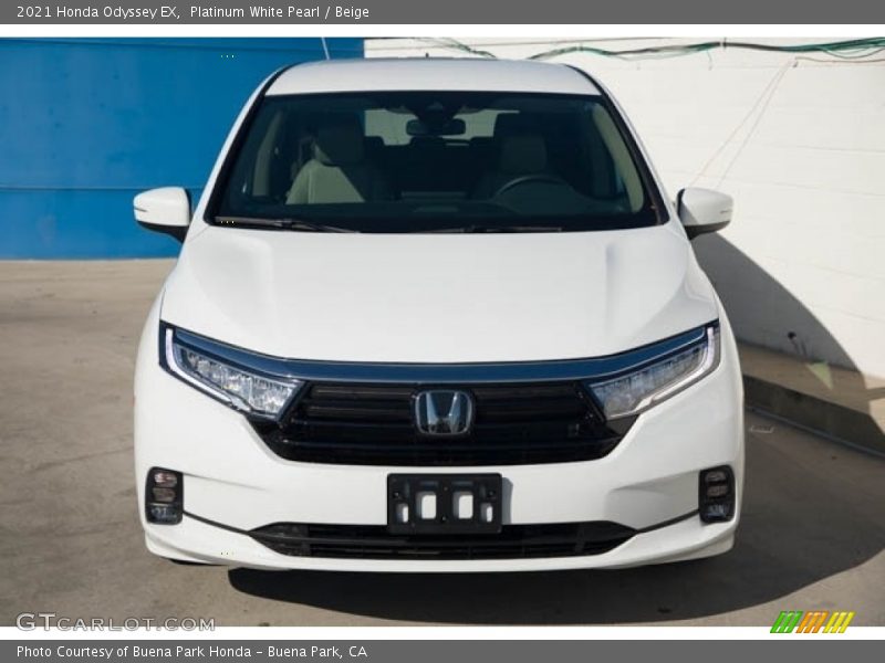 Platinum White Pearl / Beige 2021 Honda Odyssey EX