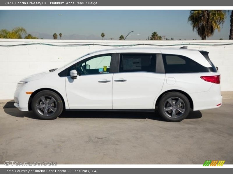Platinum White Pearl / Beige 2021 Honda Odyssey EX