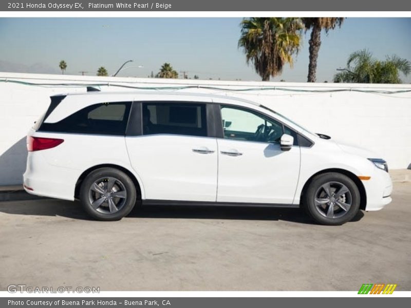 Platinum White Pearl / Beige 2021 Honda Odyssey EX