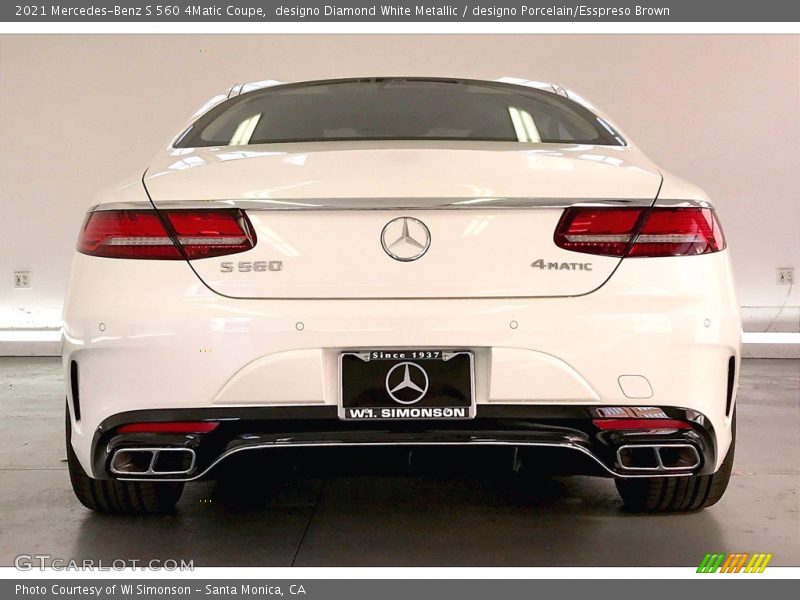 designo Diamond White Metallic / designo Porcelain/Esspreso Brown 2021 Mercedes-Benz S 560 4Matic Coupe