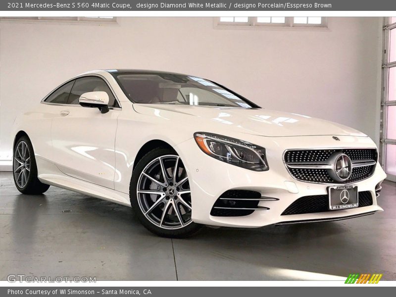 designo Diamond White Metallic / designo Porcelain/Esspreso Brown 2021 Mercedes-Benz S 560 4Matic Coupe