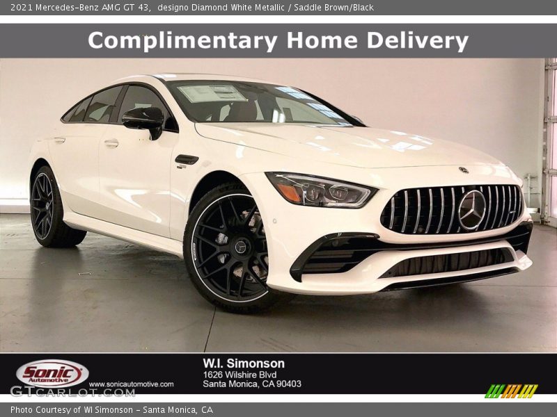 designo Diamond White Metallic / Saddle Brown/Black 2021 Mercedes-Benz AMG GT 43
