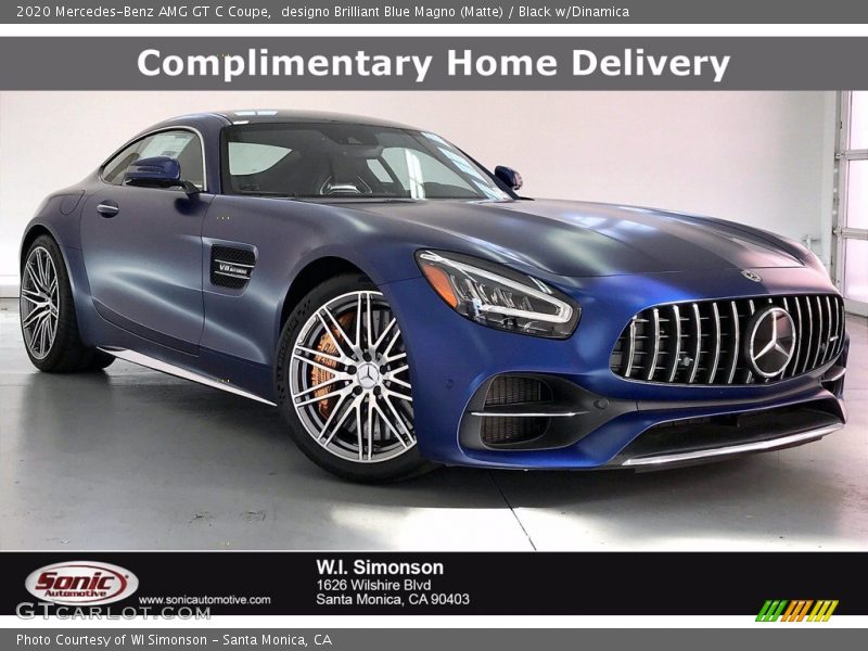 designo Brilliant Blue Magno (Matte) / Black w/Dinamica 2020 Mercedes-Benz AMG GT C Coupe