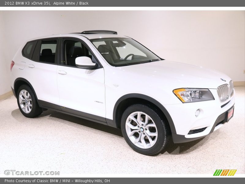 Alpine White / Black 2012 BMW X3 xDrive 35i