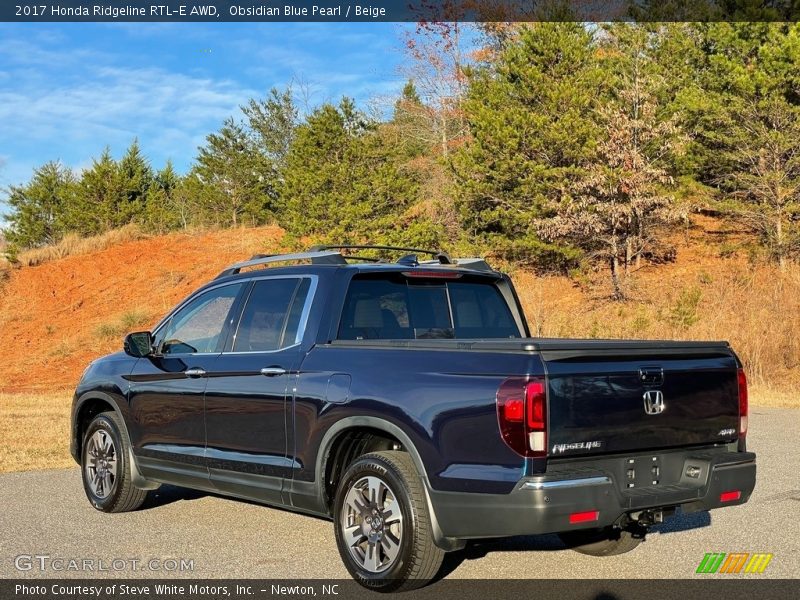 Obsidian Blue Pearl / Beige 2017 Honda Ridgeline RTL-E AWD