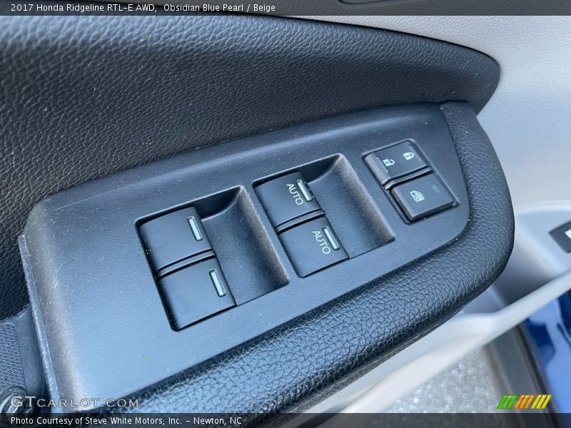 Obsidian Blue Pearl / Beige 2017 Honda Ridgeline RTL-E AWD