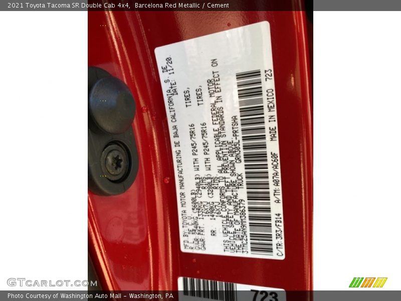 Barcelona Red Metallic / Cement 2021 Toyota Tacoma SR Double Cab 4x4