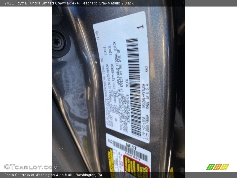 Magnetic Gray Metallic / Black 2021 Toyota Tundra Limited CrewMax 4x4