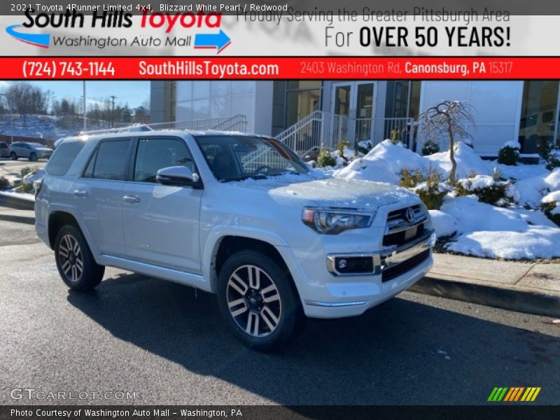 Blizzard White Pearl / Redwood 2021 Toyota 4Runner Limited 4x4