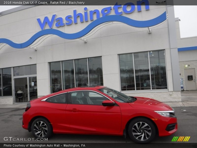 Rallye Red / Black/Ivory 2016 Honda Civic LX-P Coupe