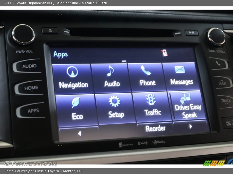 Midnight Black Metallic / Black 2016 Toyota Highlander XLE