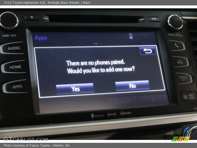 Midnight Black Metallic / Black 2016 Toyota Highlander XLE