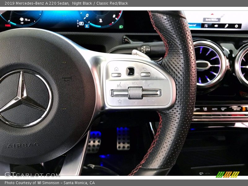 Night Black / Classic Red/Black 2019 Mercedes-Benz A 220 Sedan