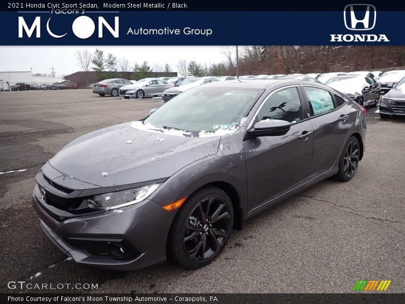 Modern Steel Metallic / Black 2021 Honda Civic Sport Sedan
