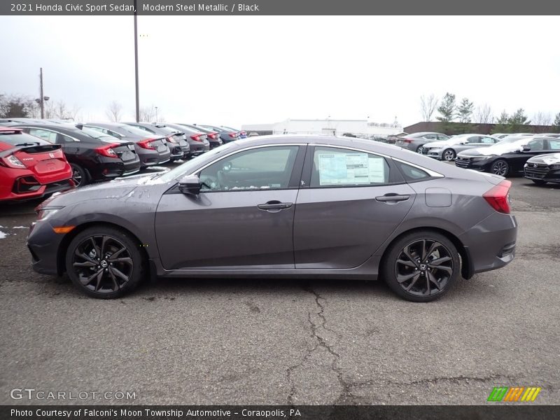 Modern Steel Metallic / Black 2021 Honda Civic Sport Sedan