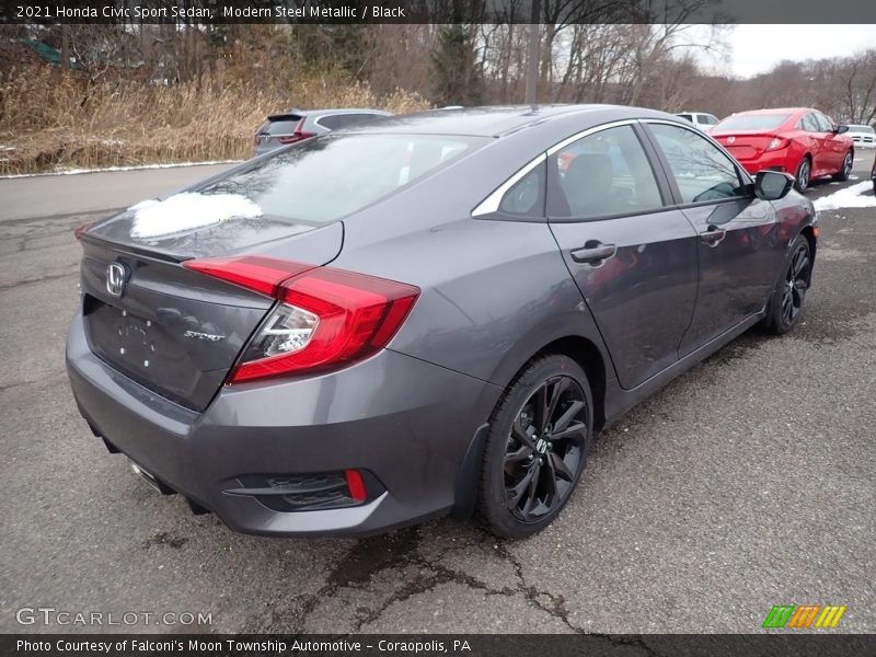 Modern Steel Metallic / Black 2021 Honda Civic Sport Sedan
