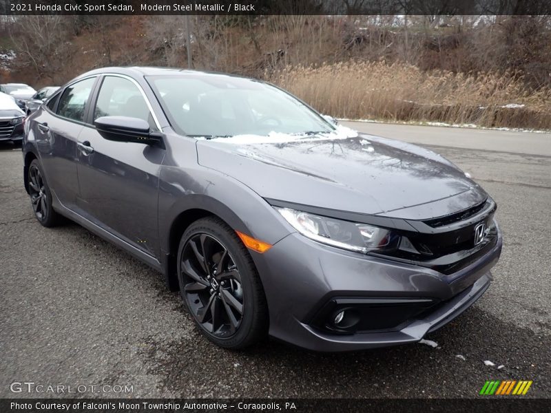 Modern Steel Metallic / Black 2021 Honda Civic Sport Sedan